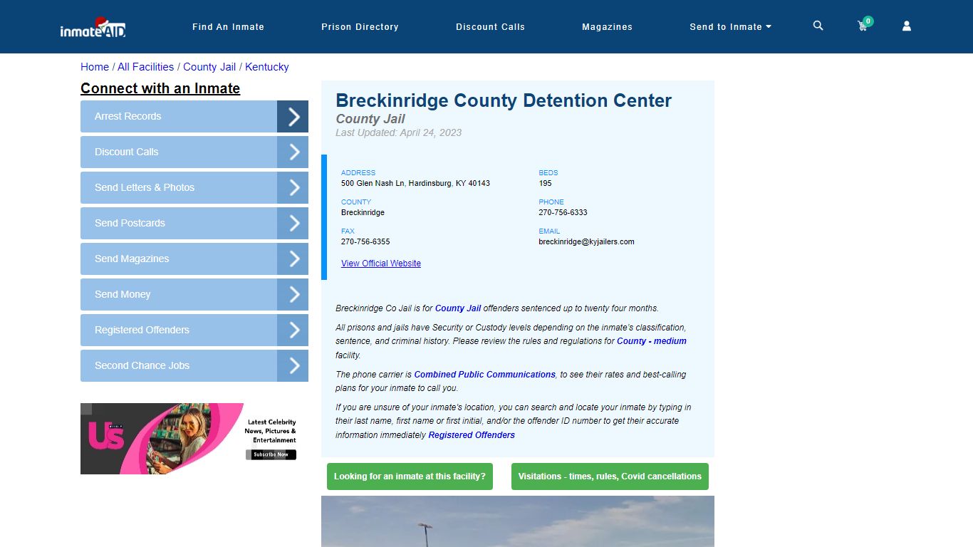 Breckinridge County Detention Center - Inmate Locator - Hardinsburg, KY