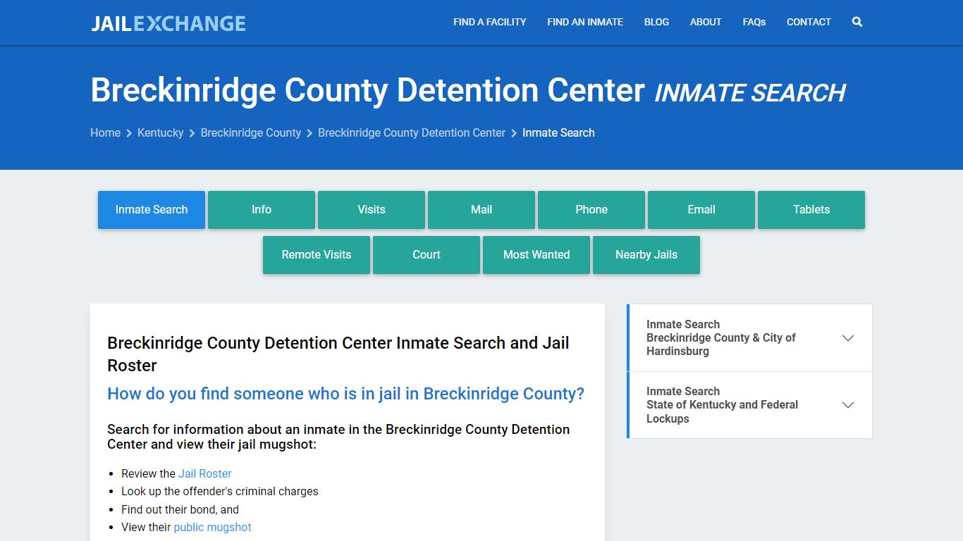 Breckinridge County Detention Center Inmate Search - Jail Exchange